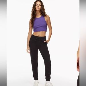 TNA Cozy Fleece Perfect Sweatpant BLACK Aritzia